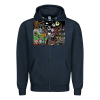 Navy nightmare before christmas Zipper Hoodie - FloraArt