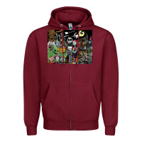 Burgundy nightmare before christmas Zipper Hoodie - FloraArt