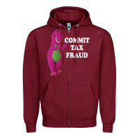 Burgundy commit tax fraud essential Zipper Hoodie - FloraArt