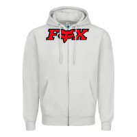 Dove Grey fox Zipper Hoodie - FloraArt