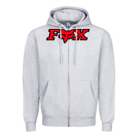 Heather Grey fox Zipper Hoodie - FloraArt
