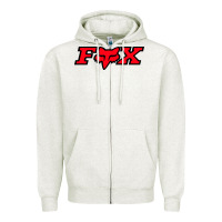 Oatmeal Heather fox Zipper Hoodie - FloraArt