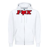 White fox Zipper Hoodie - FloraArt
