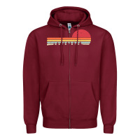 Burgundy Rowing . Retro Style  For Rower Zipper Hoodie - FloraArt