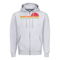 Heather Grey Rowing . Retro Style  For Rower Zipper Hoodie - FloraArt