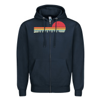 Navy Rowing . Retro Style  For Rower Zipper Hoodie - FloraArt
