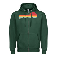 Sports Green Rowing . Retro Style  For Rower Zipper Hoodie - FloraArt