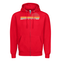 Red Rowing . Retro Style  For Rower Zipper Hoodie - FloraArt
