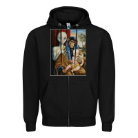 Black alien chimp baby religion conspiracy poster Zipper Hoodie - FloraArt