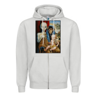Dove Grey alien chimp baby religion conspiracy poster Zipper Hoodie - FloraArt