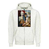 Oatmeal Heather alien chimp baby religion conspiracy poster Zipper Hoodie - FloraArt
