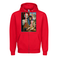 Red alien chimp baby religion conspiracy poster Zipper Hoodie - FloraArt