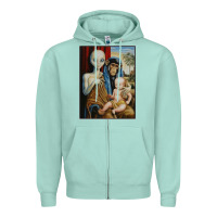 Seafoam alien chimp baby religion conspiracy poster Zipper Hoodie - FloraArt