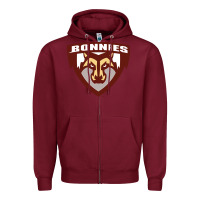 Burgundy st. bonaventure bonnies Zipper Hoodie - FloraArt
