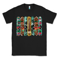 Black football serape cowhide turquoise glitter  brushstrokes Classic Tee - Artiststas