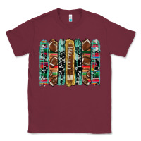 Burgundy football serape cowhide turquoise glitter  brushstrokes Classic Tee - Artiststas