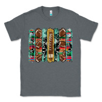 Charcoal Heather football serape cowhide turquoise glitter  brushstrokes Classic Tee - Artiststas