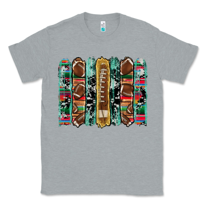 Football Serape Cowhide Turquoise Glitter  Brushstrokes Classic Tee by Artiststas | Teevron