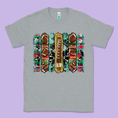 Football Serape Cowhide Turquoise Glitter  Brushstrokes Classic Tee Designed By Artiststas
