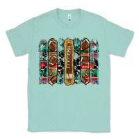 Seafoam football serape cowhide turquoise glitter  brushstrokes Classic Tee - Artiststas