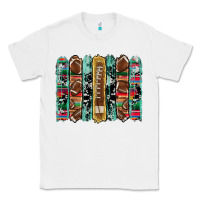 White football serape cowhide turquoise glitter  brushstrokes Classic Tee - Artiststas