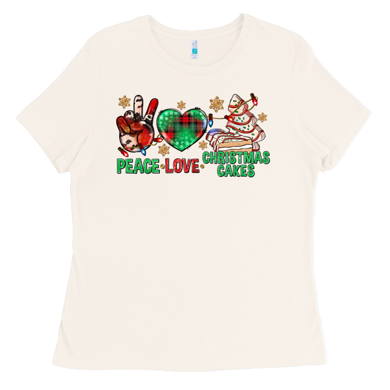 Peace Love Christmas Cakes Bbs Ladies Tee by BundleAndBundleShop | Teevron