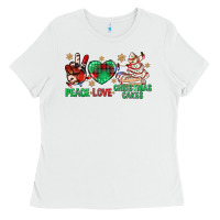 White peace love christmas cakes bbs Ladies Tee - BundleAndBundleShop