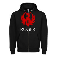 Black vintage ruger Zipper Hoodie - FloraArt
