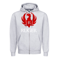 Heather Grey vintage ruger Zipper Hoodie - FloraArt