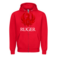 Red vintage ruger Zipper Hoodie - FloraArt