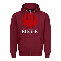 Burgundy vintage ruger Zipper Hoodie - FloraArt