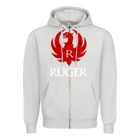 Dove Grey vintage ruger Zipper Hoodie - FloraArt