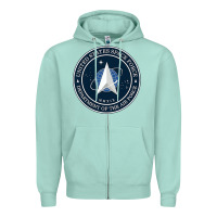 Seafoam Official United States Space Force USSF Military Patch Zipper Hoodie - FloraArt