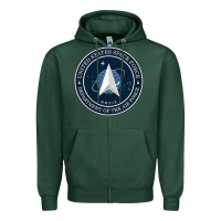 Sports Green Official United States Space Force USSF Military Patch Zipper Hoodie - FloraArt