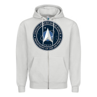 Dove Grey Official United States Space Force USSF Military Patch Zipper Hoodie - FloraArt