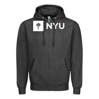 Charcoal Heather nyu new york university Zipper Hoodie - FloraArt
