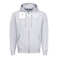 Heather Grey nyu new york university Zipper Hoodie - FloraArt