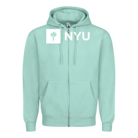 Seafoam nyu new york university Zipper Hoodie - FloraArt