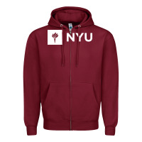 Burgundy nyu new york university Zipper Hoodie - FloraArt