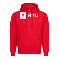 Red nyu new york university Zipper Hoodie - FloraArt