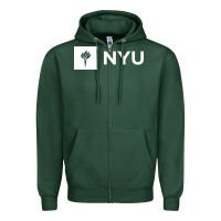 Sports Green nyu new york university Zipper Hoodie - FloraArt
