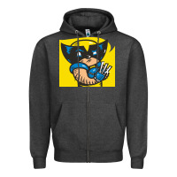 Charcoal Heather snikt i, wolverine Zipper Hoodie - FloraArt