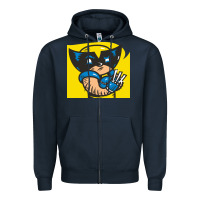 Navy snikt i, wolverine Zipper Hoodie - FloraArt
