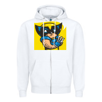 White snikt i, wolverine Zipper Hoodie - FloraArt