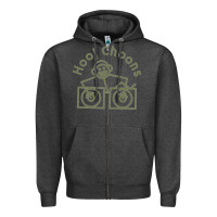 Charcoal Heather Hooj Choons (Olive Green) Zipper Hoodie - FloraArt