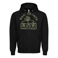 Black Hooj Choons (Olive Green) Zipper Hoodie - FloraArt
