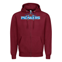 Burgundy wisconsin platteville pioneers Zipper Hoodie - FloraArt