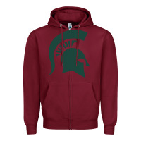 Burgundy the michigan state spartans Zipper Hoodie - FloraArt