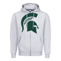 Heather Grey the michigan state spartans Zipper Hoodie - FloraArt