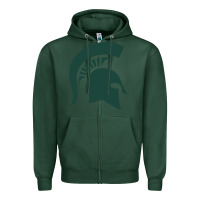 Sports Green the michigan state spartans Zipper Hoodie - FloraArt